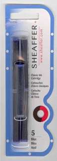 Pk/5 Sheaffer Skrip Fountain Pen Ink Cartridges, Blue  