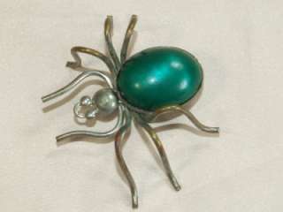 Vtg Antique Celluloid Jelly Belly Spider Pin Brooch *  