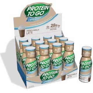 Protein To Go Plus Energy Latte, French Vanilla, 2.5 Ounce, 12 Count 