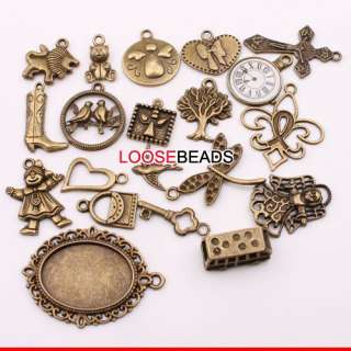   Wholesale Mixed Assorted Antique Charms Necklace Pendant Beads 140178
