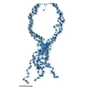    Lapis lazuli necklace, Blue Garlands 1.2 W 19.3 L Jewelry