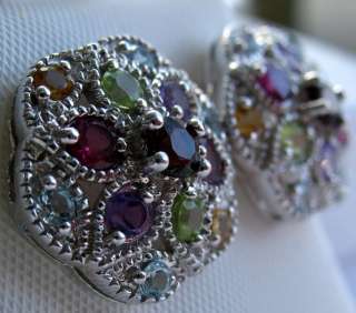 Genuine Gemstone Sterling Silver Earrings with Butterfly Backs