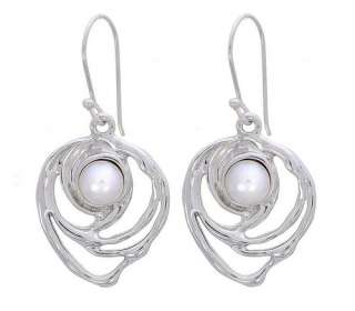 New Hagit Gorali Sterling Silver Earrings with Genuine Pearls E154 