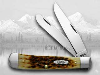 CASE XX Amber Bone CV Trapper Pocket Knife Knives  