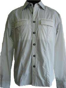 New Mens Club Party Shirt L/S Embroidered White Size XL  