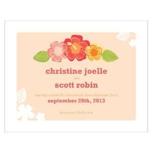 Tropical Bliss Save The Date Card   Tangerine Orange 