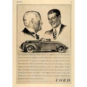 1937 Ad Super Charged Cord Vintage Car Graduation Gift   Original 