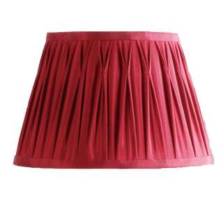   in. Wide Pinch Pleat Lamp Shade, Red, Faux Silk Fabric, Laura Ashley