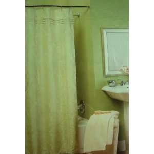   Pear Green Damask Jacquard Fabric Shower Curtain