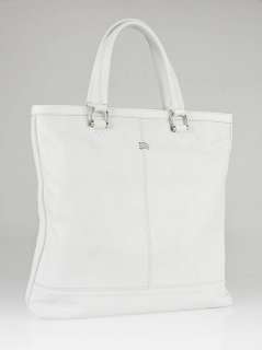 Burberry Prorsum White Leather Large Tote Bag  