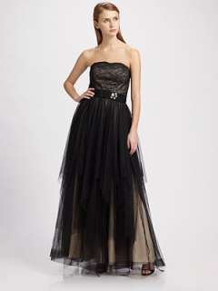 ABS   Strapless Lace Gown    