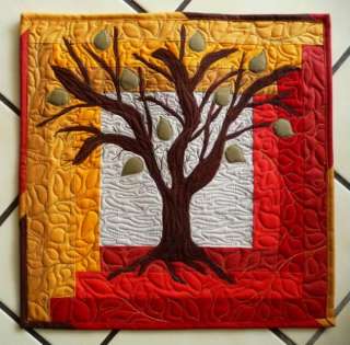 Mini Finished LOG CABIN Art Quilt BOLD TREE #1 Moda fabric NEW  