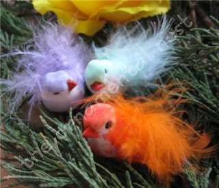 Floofy Chubby Baby Birds Doves Chicks Feather Tree Easter Basket 