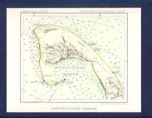 Provincetown Harbor Massachusetts Cape Cod Map 1892  