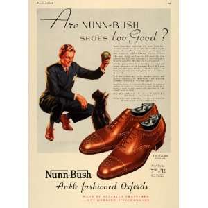  1936 Ad Nunn Bush Shoes Oxford Windsor Men Fashion Dog 