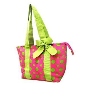  Darling Polka Dot Insulated Lunch Bag Hot Pink Green 