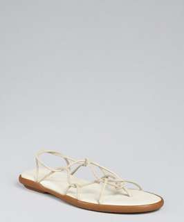 Hogan natural leather strappy flat sandals
