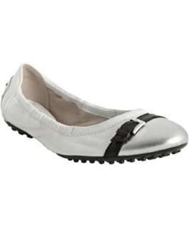 Tods white colorblock leather Dee buckle detail flats   up 