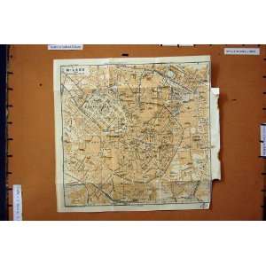    MAP 1909 STREET PLAN TOWN MILANO ITALY NUOVO PARCO