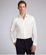 Armani white oxford modern fit point collar dress shirt style 