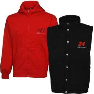  Jeff Gordon Black Red 3 in 1 Full Zip/Full Button Hoodie Jacket 