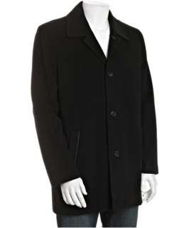 Cole Haan black wool cashmere four button coat
