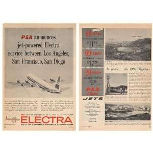  1960 PSA Airlines Electra Jet California Routes 2 Page 