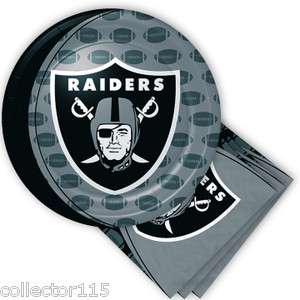   Raiders Tailgate/ Birthday Party Kits / Supplies Plates,Napkins,Cups