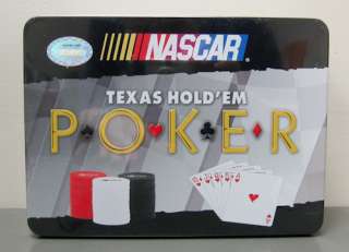 NASCAR   Texas Holdem Poker Set   Chips, Cards, & Tin  