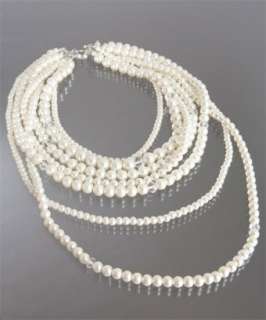 Kenneth Jay Lane faux pearl layered necklace  