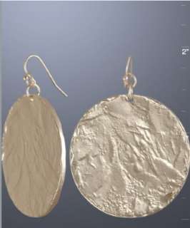 Kenneth Jay Lane gold textured disc earrings  