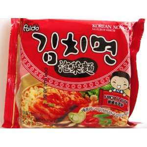 Paldo Korean Noodle, Kimchi, 4.23 oz (20 packs)  Grocery 
