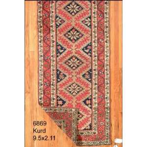    2x9 Hand Knotted Kurd Kurdistan Rug   21x95: Home & Kitchen