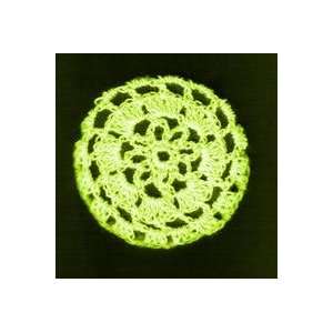    Neon Yellow Floral Crocheted Hair Bun Cover  LARGE 