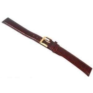  Watch Band Leather Croco Brown Gold Buckle 18mm Arts 