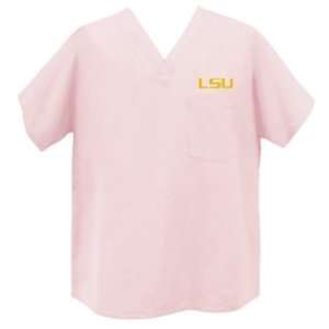 LSU Louisiana State Pink Logo Scrub Top Lg  Sports 