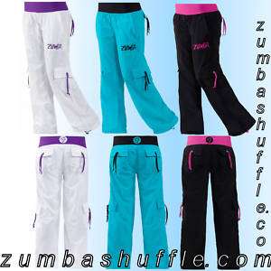 ZUMBA Classic Cargo WHITE AQUA   BLUE BLACK Pants  