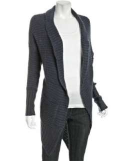 Willow & Clay indigo and charcoal striped mohair blend cardigan 