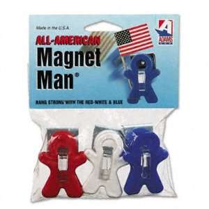  Magnet Man Clip   Plastic, Assorted Colors, 3/pack(sold in 
