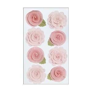 Martha Stewart Dimensional Stickers Pink Crepe Flowers; 3 Items/Order