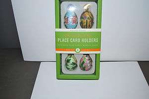 NEW WILLIAMS SONOMA CLOISONNE EASTER EGG PLACECARD HOLDERS  