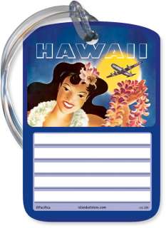 Vintage Travel HAWAIIAN LUGGAGE TAG Hula Girl HAWAII  