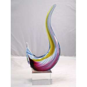  Murano Design Glass Rainbow Crescent Sculpture X 197 