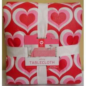  Red Hearts Tablecloth Oblong 60 X 84