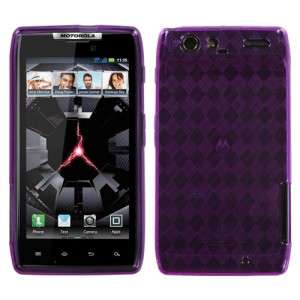 Fit MOTOROLA DROID RAZR MAXX Hard TPU Gel Skin Case Phone Cover PURPLE 