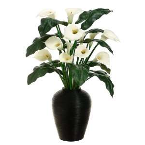  Faux 48Hx36W Calla Lily Arrangement in Bamboo Reed 