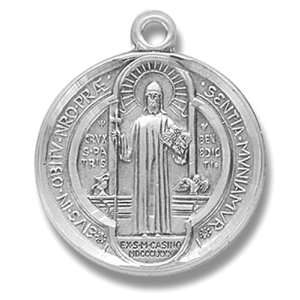  Sterling Silver Patron Saint St Benedict Medal Exorcism 