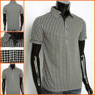 New Mens Chess pattern Black white check shirts XL(110)  