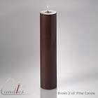 Brown Pillar Candles Unscented 2x9 Set of 20, Wedding C