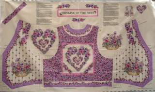 Purple Floral Vest Pattern w/ Fabric  Sizes XS   LG NEW  